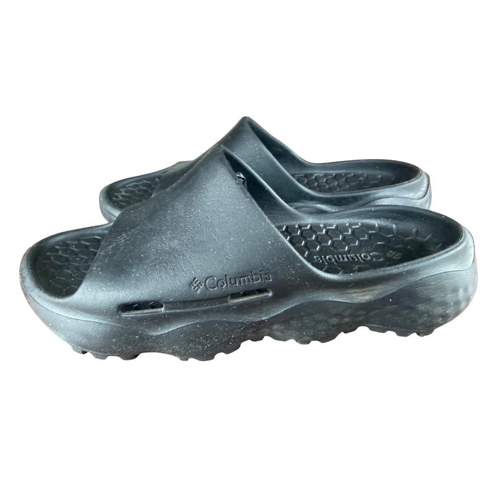 Columbia Thrive Revive Black Slide Sandals Womens 9 Recovery Shoes Walking beach